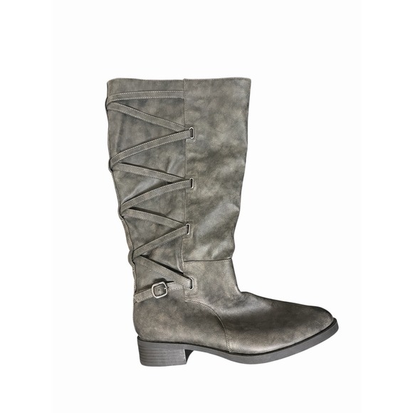 Journee Carly Collection Women's Knee-High Stacked Riding Boots Size 12 New - Picture 2 of 9